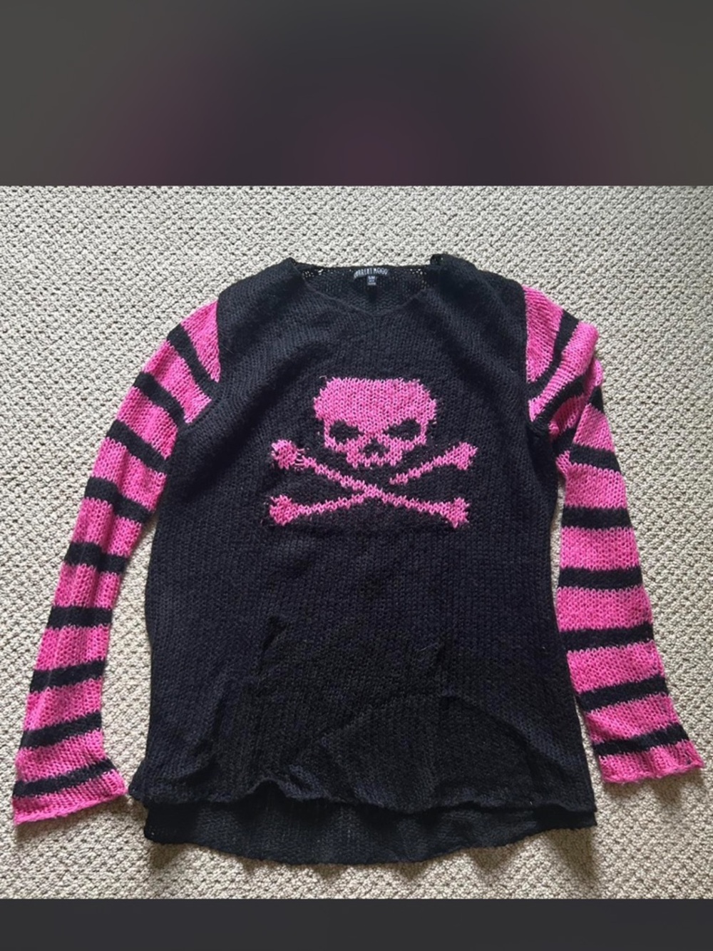 Current Mood Black Open-Weave Knit Top